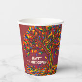 Niedlicher Fall Tree Personalisierter Erntedank Pappbecher (Vorderseite)