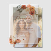 Niedlicher Fall Wasserfarbe Kleine Pumpkindusche Pergament Einladungen (Versatz (Ehepaar))