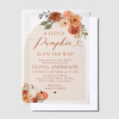 Niedlicher Fall Wasserfarbe Kleine Pumpkindusche Pergament Einladungen (Versetzt)