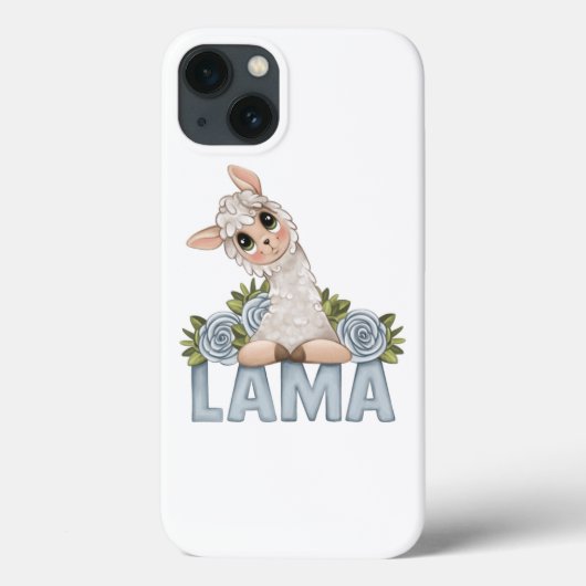NIEDLICHER Fall WHITE LLAMA FLORAL Case-Mate iPhon iPhone Hülle (Rückseite)