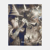 Niedlicher Fantasieassistent Trumpet Forest Fleecedecke (Vorderseite)