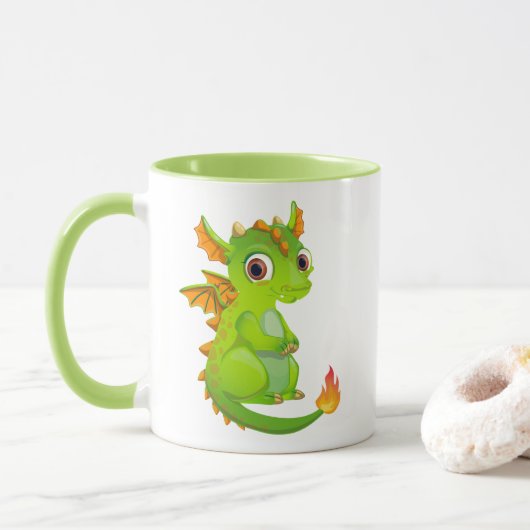 Niedlicher Fantasiedrache Tasse (Mit Donut)