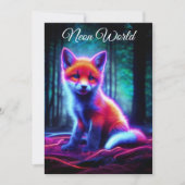 Niedlicher Fantasiefuchs mit biolumineszenter Aura Einladung (Vorderseite)