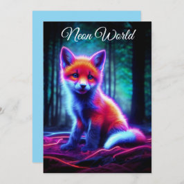 Niedlicher Fantasiefuchs mit biolumineszenter Aura Einladung