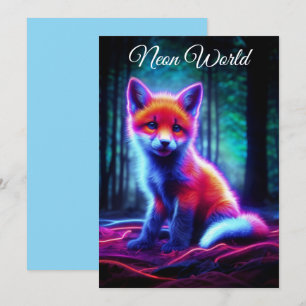 Niedlicher Fantasiefuchs mit biolumineszenter Aura Einladung