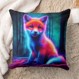 Niedlicher Fantasiefuchs mit biolumineszenter Aura Kissen