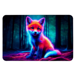Niedlicher Fantasiefuchs mit biolumineszenter Aura Magnet