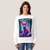 Niedlicher Fantasiefuchs mit biolumineszenter Aura Sweatshirt (Vorne ganz)
