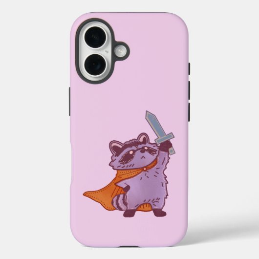 Niedlicher Fantasy-Waschbärkrieger mit Schwert und Case-Mate iPhone Hülle (Rückseite)