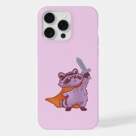 Niedlicher Fantasy-Waschbärkrieger mit Schwert und iPhone Hülle (Rückseite)