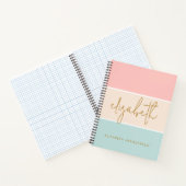 Niedlicher Farbblock Pastellfarben Rosa Gelber Str Notizblock (Innenseite)