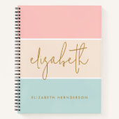 Niedlicher Farbblock Pastellfarben Rosa Gelber Str Notizblock (Vorderseite)