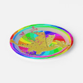 Niedlicher Farbdrache-kundengerechter Name Pappteller (Schrägansicht)