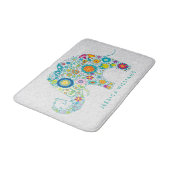 Niedlicher, farbenfroher Blumenelementar Badematte (Schrägansicht)