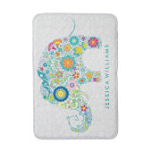 Niedlicher, farbenfroher Blumenelementar Badematte (Vorderseite Vertikal)