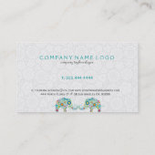 Niedlicher, farbenfroher Blumenelementar Visitenkarte (Rückseite)