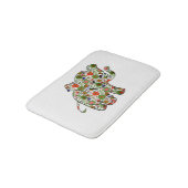 Niedlicher, farbenfroher Blumenjunge Elefant Badematte (Schrägansicht)