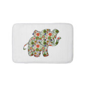 Niedlicher, farbenfroher Blumenjunge Elefant Badematte (Vorderseite)