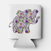 Niedlicher, farbenfroher Blumenjunge Elefant Dosenkühler (Rückseite)