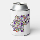 Niedlicher, farbenfroher Blumenjunge Elefant Dosenkühler (Kanne Rückseite)