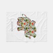 Niedlicher, farbenfroher Blumenjunge Elefant Fleecedecke (Vorderseite (Horizontal))