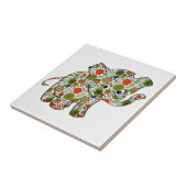 Niedlicher, farbenfroher Blumenjunge Elefant Fliese (Seite)