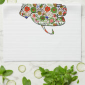 Niedlicher, farbenfroher Blumenjunge Elefant Geschirrtuch (Gefaltet)