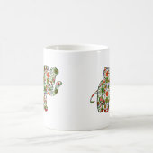 Niedlicher, farbenfroher Blumenjunge Elefant Kaffeetasse (Mittel)