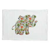 Niedlicher, farbenfroher Blumenjunge Elefant Kissenbezug (Rückseite)