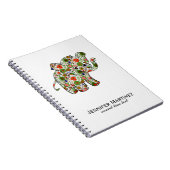 Niedlicher, farbenfroher Blumenjunge Elefant Notizblock (Rechte Seite)