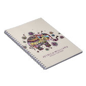 Niedlicher, farbenfroher Blumenjunge Elefant Notizblock (Rechte Seite)