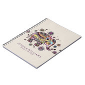 Niedlicher, farbenfroher Blumenjunge Elefant Notizblock (Linke Seite)