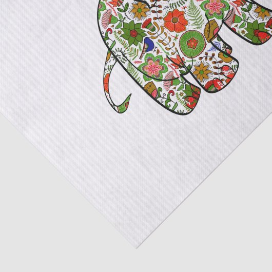 Niedlicher, farbenfroher Blumenjunge Elefant Seidenpapier (Ausschnitt)