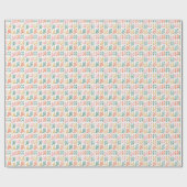 Niedlicher, farbenfroher Falala Weihnachtsfest Geschenkpapier (Flach)