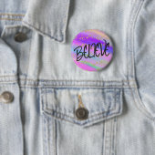Niedlicher, farbenfroher Glaube Gold Glitzer Button (Beispiel)