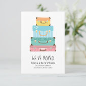 Niedlicher, farbenfroher Koffer Wir haben uns bewe Ankündigung (Stehend Vorderseite)