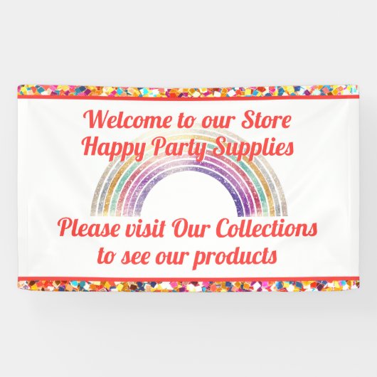 Niedlicher, farbenfroher Rainbow fügt Ihren Text h Banner (Horizontal)