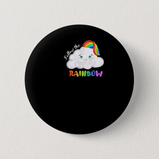 Niedlicher farbenfroher Regenbogen für Stolz - fol Button (Vorderseite)