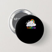 Niedlicher farbenfroher Regenbogen für Stolz - fol Button (Vorne & Hinten)