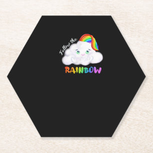 Niedlicher farbenfroher Regenbogen für Stolz - fol Untersetzer