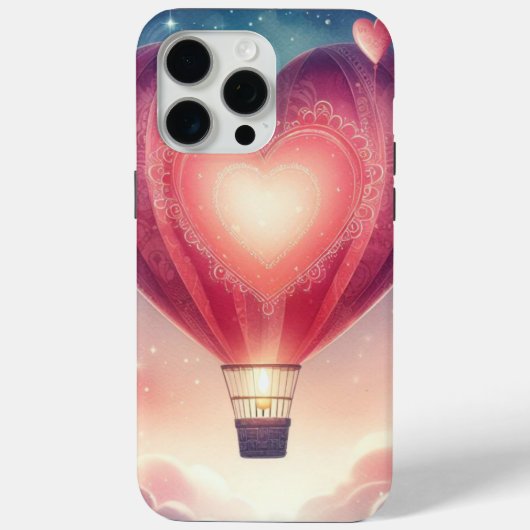 Niedlicher, farbenfroher Valentiner Herzballon Case-Mate iPhone Hülle (Rückseite)