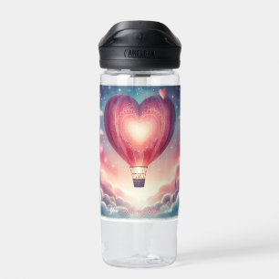 Niedlicher, farbenfroher Valentiner Herzballon Trinkflasche