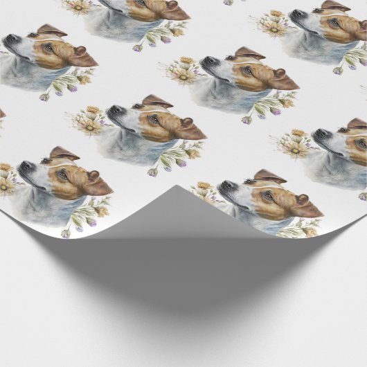 Niedlicher farbenfroher Wasserfarbenfloraler Jack Geschenkpapier (Ecke)