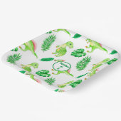 Niedlicher, farbenfroher Watercolor-Muster Dinosau Pappteller (Gewinkelt)