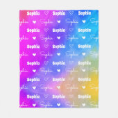 Niedlicher, farbig wiederholter Name personalisier Fleecedecke (Vorderseite)