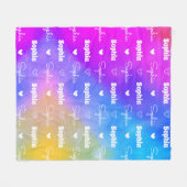 Niedlicher, farbig wiederholter Name personalisier Fleecedecke (Vorderseite (Horizontal))