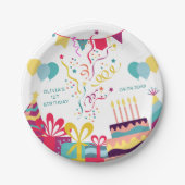 Niedlicher, farbiger, benutzerdefinierter Text der Pappteller (Vorderseite)