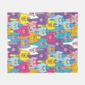 Niedlicher farbiger Cartoon Cats Muster Fleecedecke (Vorderseite (Horizontal))