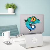 Niedlicher farbiger Cartoon Gecko Aufkleber (Laptop auf Schreibtisch)
