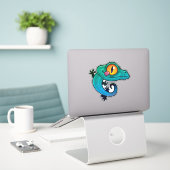 Niedlicher farbiger Cartoon Gecko Aufkleber (Laptop auf Schreibtisch)